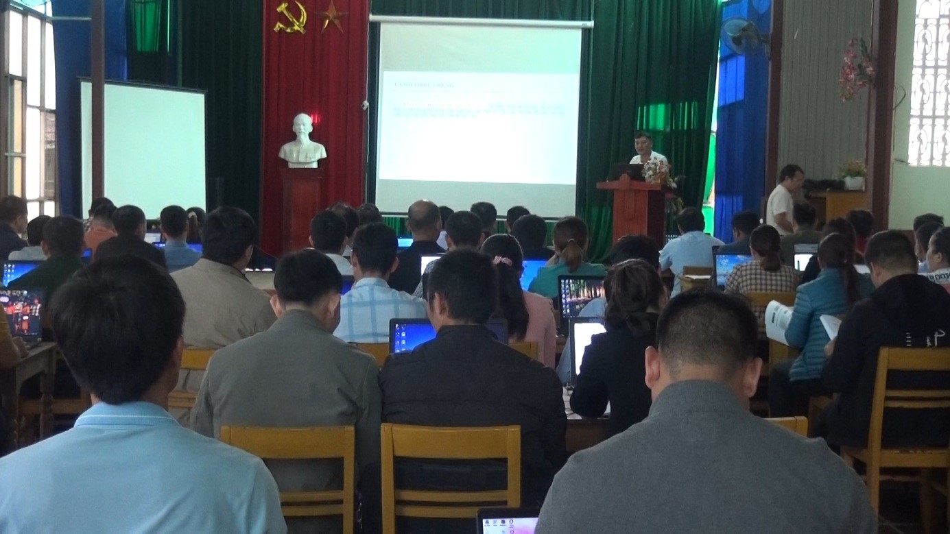 Quang cảnh buổi tập huấn hệ thống thông tin báo cáo tỉnh Điện Biên