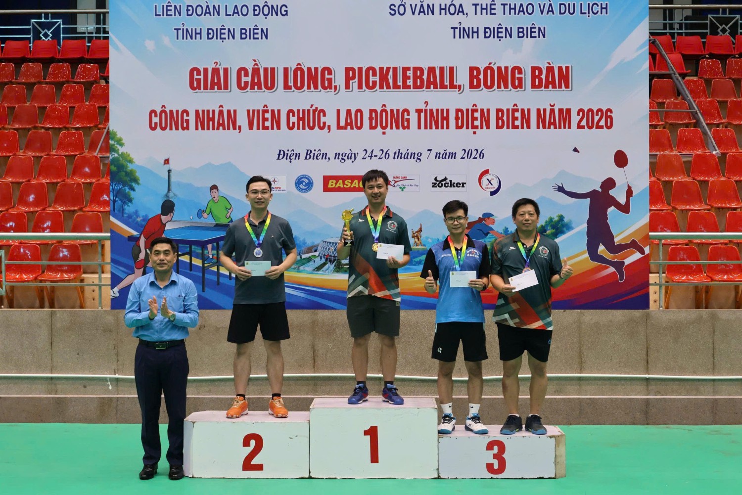 CLB Bóng bàn Tuần Giáo đạt Huy chương Vàng đơn nam, đôi nam và huy chương Đồng đơn nam tại Giải thể thao công nhân, viên chức, lao động Điện Biên năm 2026